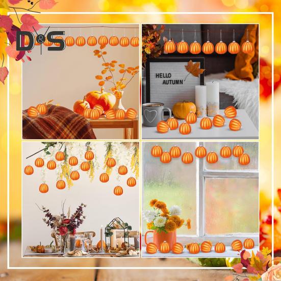 12 ks Podzimní Mini Dýňové Koule Závěsná Dýňová Ozdoba na Den Díkůvzdání Halloweenská Dekorace Vánočního Stromku Farmářský Dům Domácí Párty Dekor