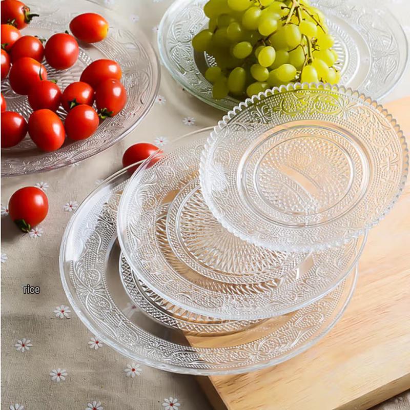 SIFAR Round Glass Fruit Plate