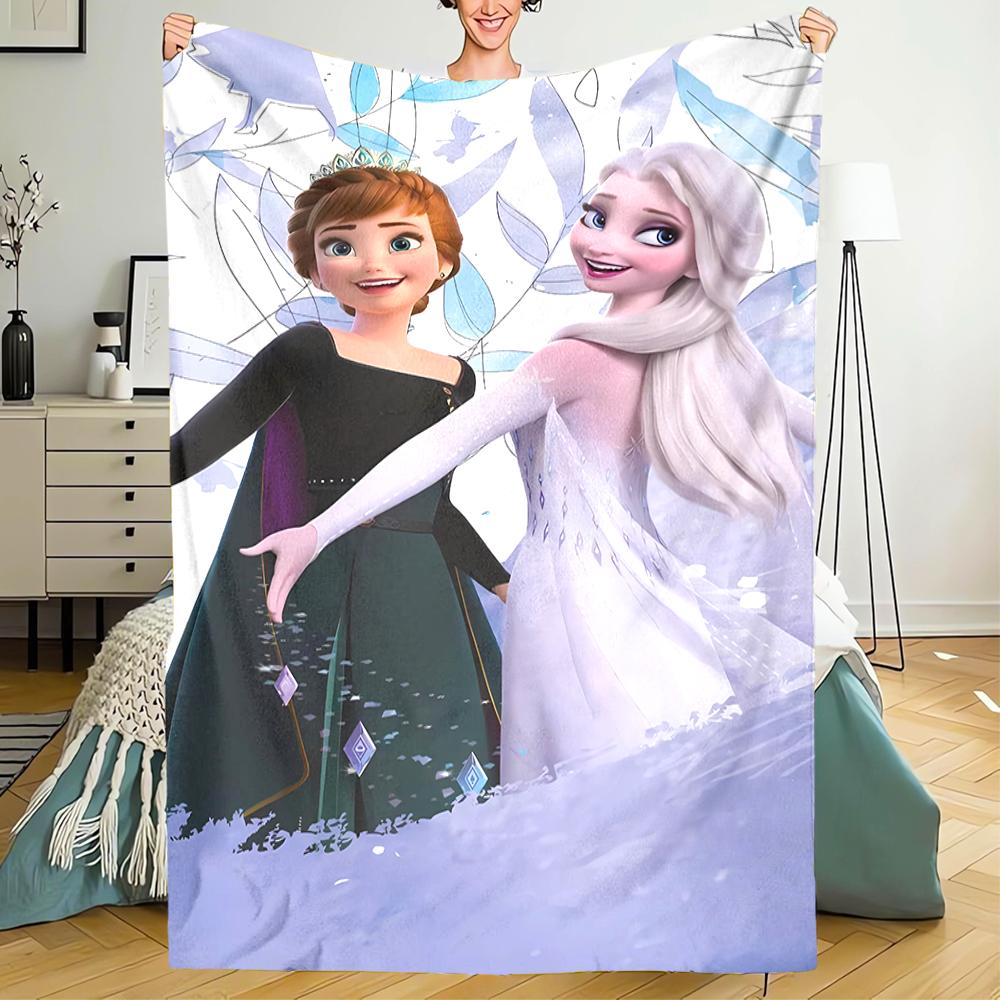 Elsa Theme Printed Blanket - Perfect for Couch, Bed, Travel & Outdoor Use | Machine Washable, Cozy & Durable.
