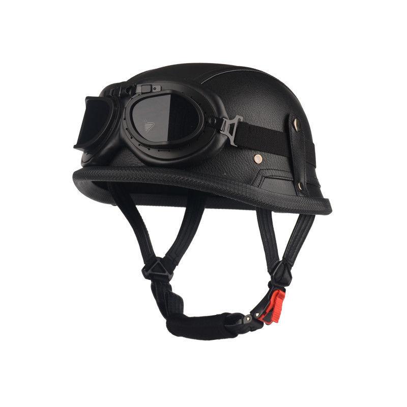 Pedal German Steel Helmet Cruise Retro Half Helmet Harley Men Motorcycle Helmet Motorcycle Floating Helmet Soldier Steel Helmet Leather Helmet