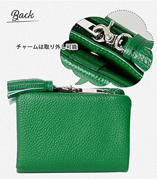 Vuuree Genuine Leather Short Wallet Mini Wallet with Tassel Silver B-21121 Charm, Bifold, Palm-Sized, Women's,