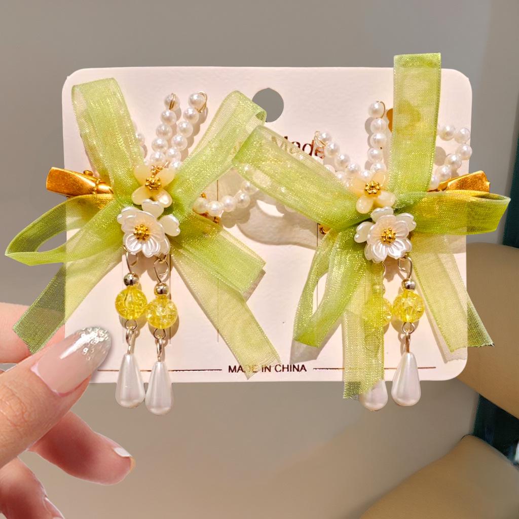 Mid-Autumn Hanfu Fairy Hair Clip - Women's & Children's Ancient Style Floral Tassel, Sweet Accessory for Girls