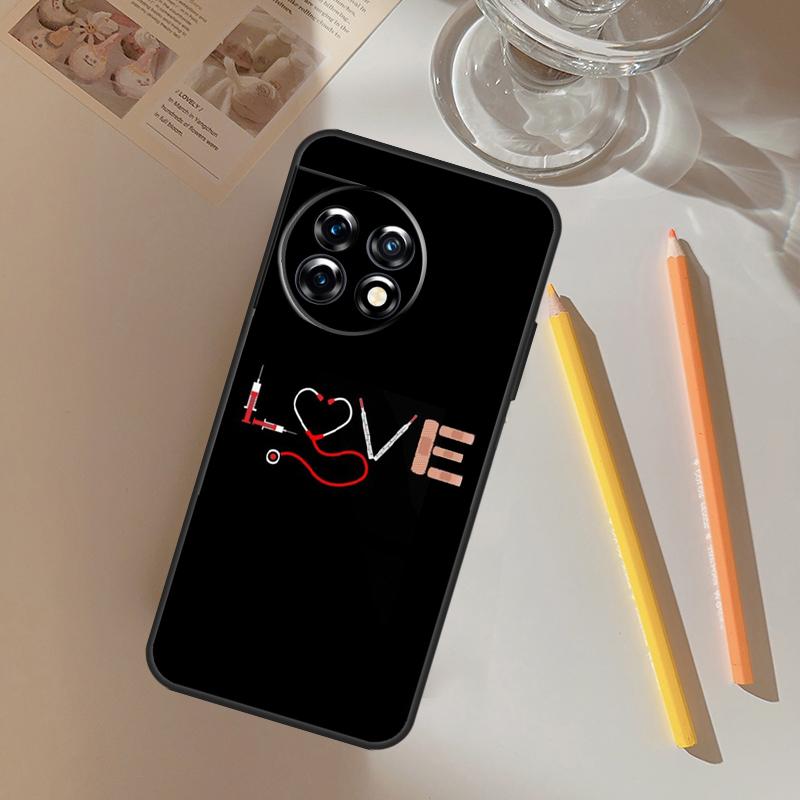 Doctor Nurse Heart Stethoscope Funda For OnePlus 13R 13 12 R 11 9 10 Pro 8T 9RT 10T OnePlus Nord CE 2 3 4 Lite N20 N30 Case