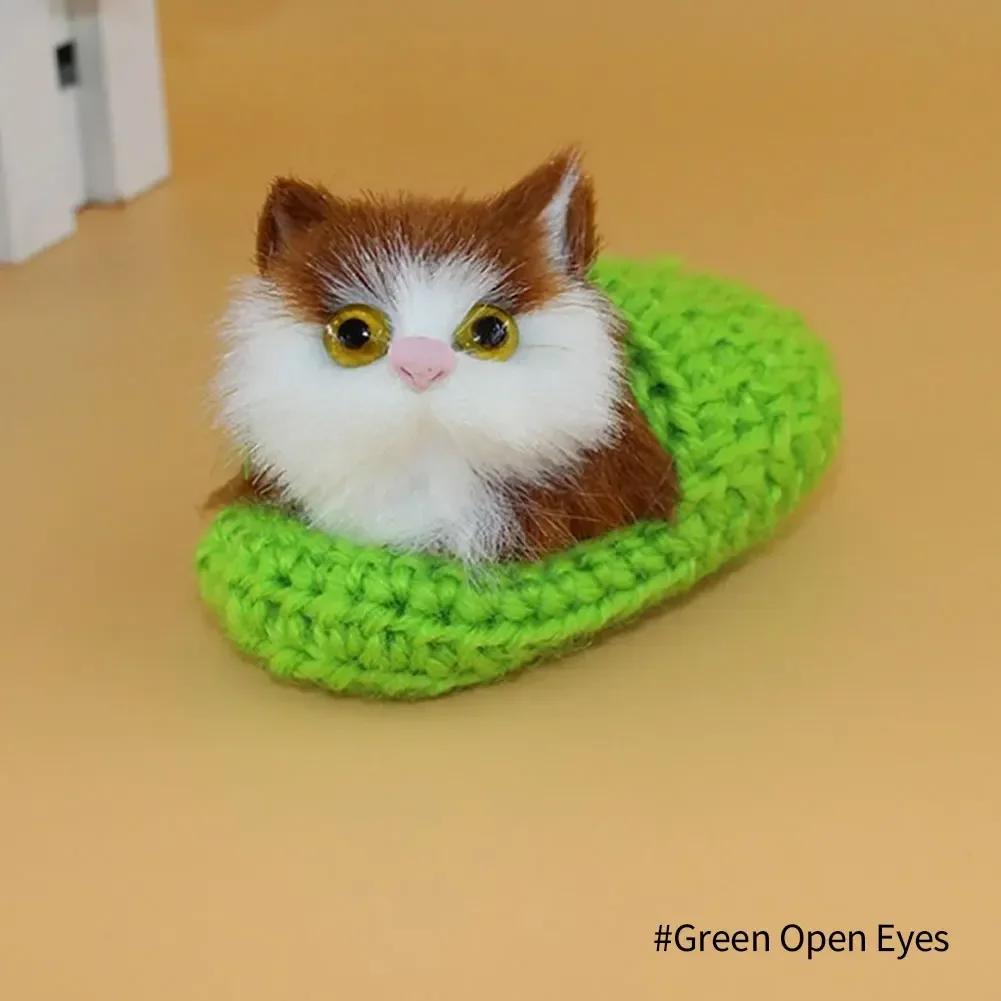 Stuffed Toys Lovely Simulation Animal Doll Plush Sleeping Cats Toy With Sound Kids Toy Decoration Birthday Gift For Children