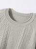 Women's Cashmere Raglan Cable Knit Sweater - 7-Gauge Double-Strand, Round Neck, Rolled Edge, Extra-Thick, Long-Sleeve Pullover.