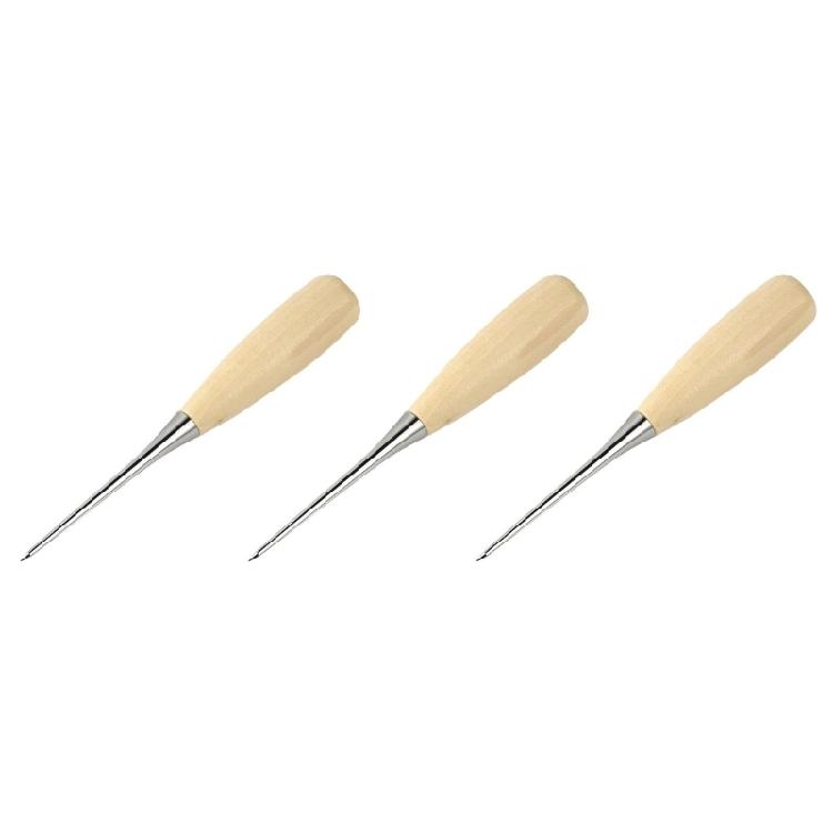 

Leather Sewing Punch Tool Set Rustproof Steel Awl And Smooth Wooden Handle For Craft Enthusiasts