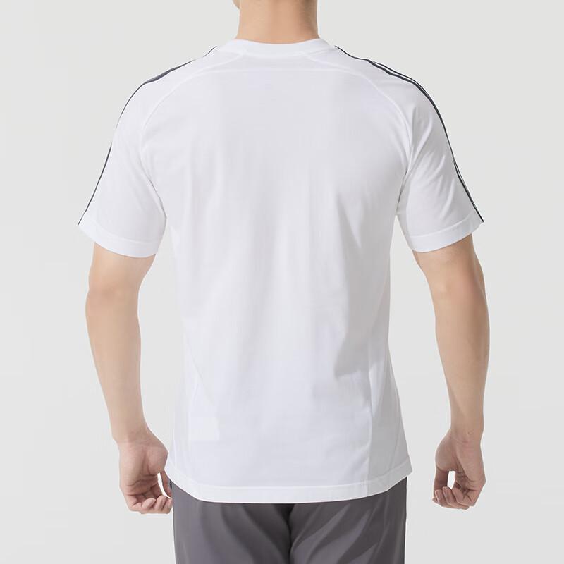 Adidas Breathable Comfortable Striped Raglan Short Sleeve T-Shirt Men Tops White JF2591