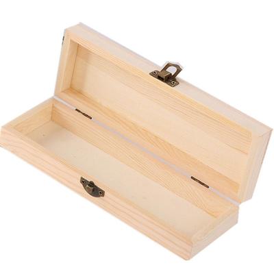 Unpainted Stationery Box Makeup Organizer Wooden Storage Box Wooden Pencil Box  Student Gift