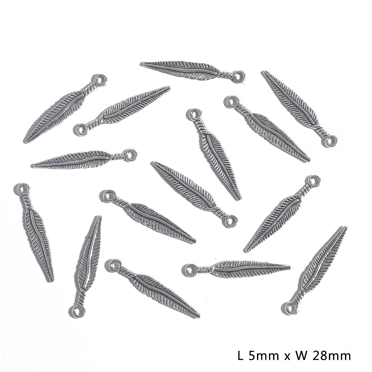 

500Pcs Metal Zinc Alloy Leaves Charms Fit Jewelry Pendant Charms Makings 5×28mm 500pcs серебряный