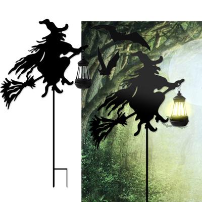 1/2Pcs Outdoor Witch Solar Lanterns Halloween Decorations Weather-Resistant Easy To Install Lawn