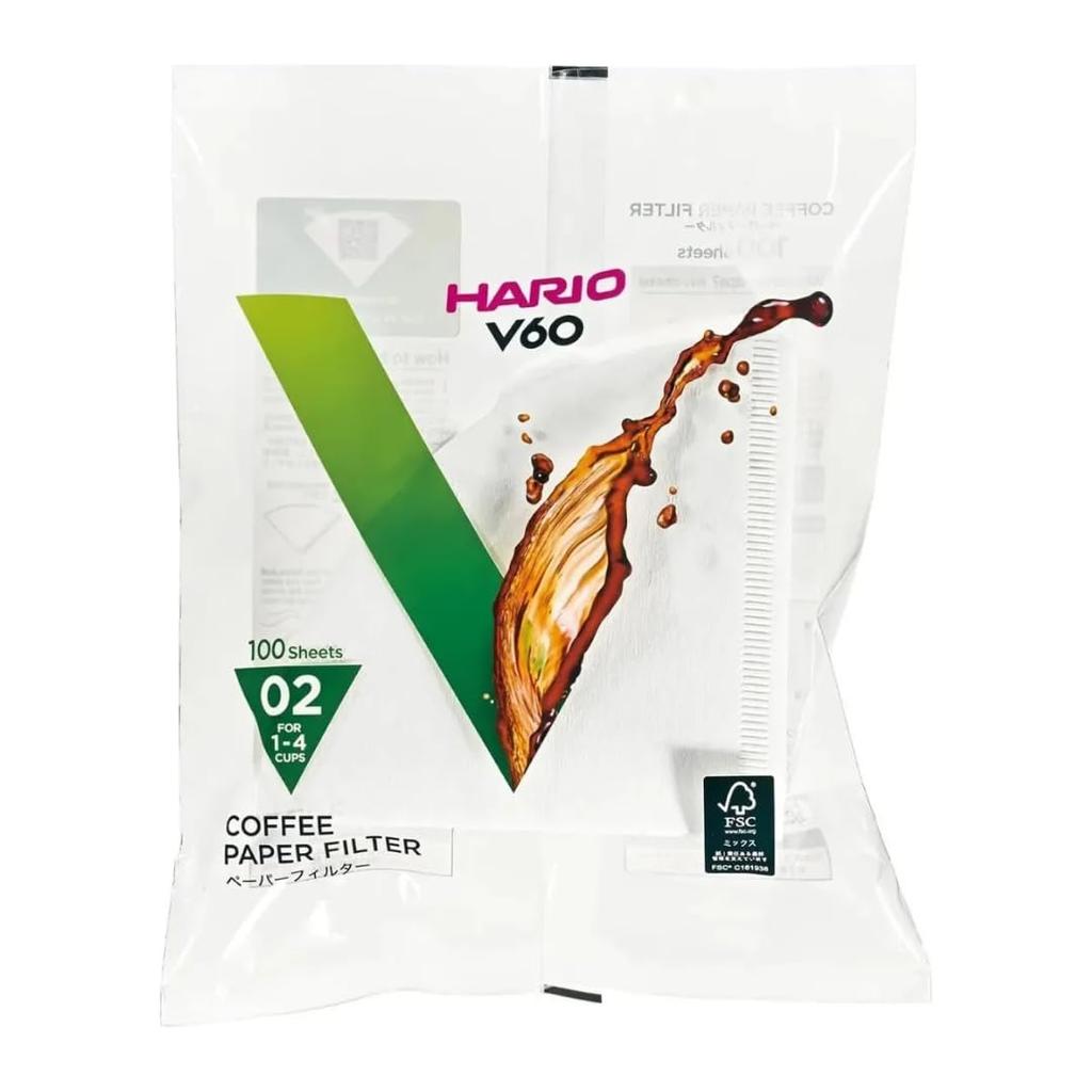Hario V60 Paper Filter 02W 1-4 Cups 100 Sheets (VCF-02-100W)