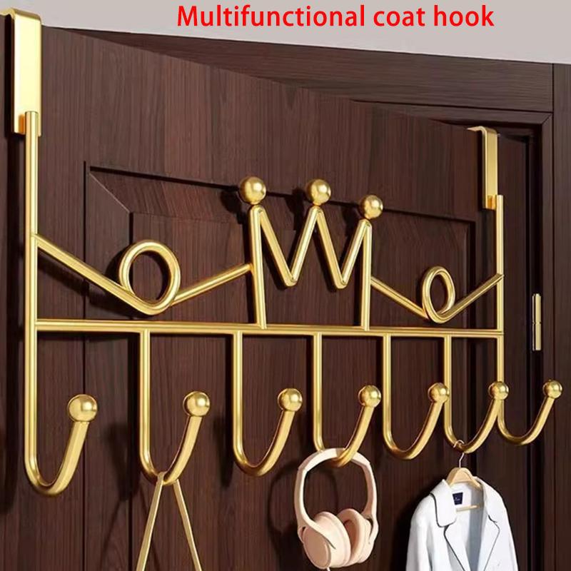 וו לדלת חינם אחסון רב-תכליתי לקיר וו לבגדי חדר שינה קולב וו לדלת כניסה מתלה מעילים