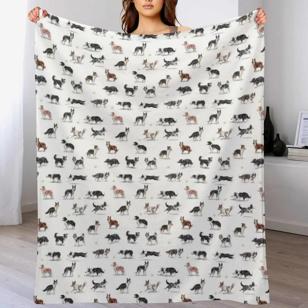 Border Collie Koc Flanelowy Polar Miękki Ciepły Koc