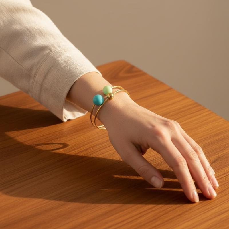 Multi Color Joyful Candy Enamel Round Ball Adjustable Ring Stainless Steel Gold Color Pvd Plated Y2K Jewelry
