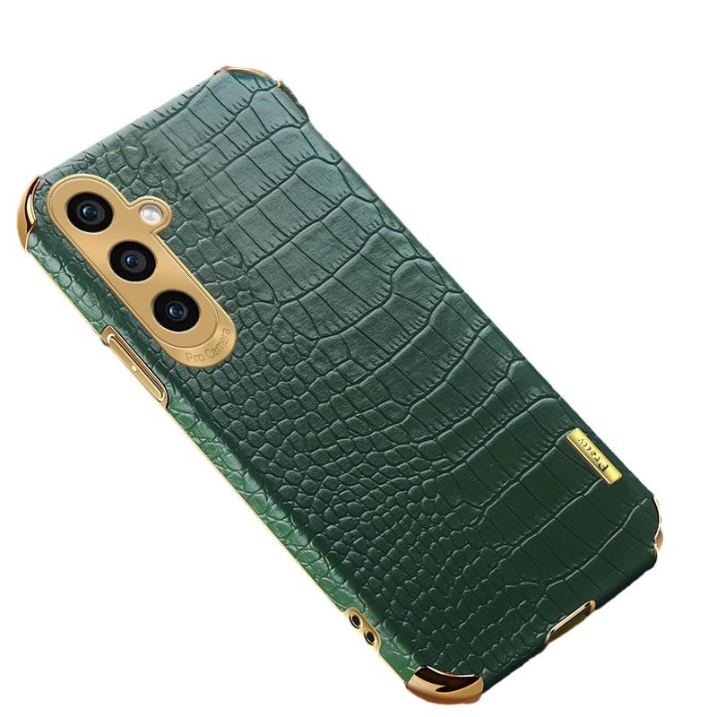 For Samsung Galaxy A25 5G (Global) (161.0 x 76.5 x 8.3mm) Cell Phone Case Crocodile Texture Electroplating Cover