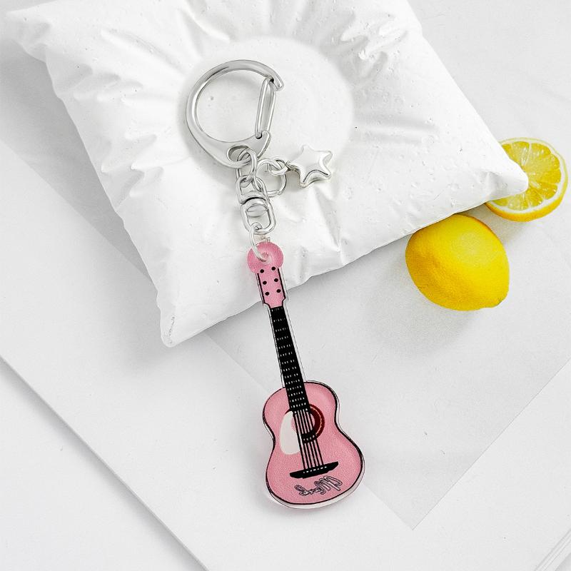 Hiphop Rocková Kytara Klíčenka Cool Módní Punk Harajuku Hudební Klíčenka Přívěsek na Tašku