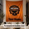 Tapeçaria com Texto Personalizado Estampa Harley-Davidson Tapeçaria de Parede Decoração de Parede para Sala de Estar Interna