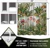Tenda da Doccia Botanica Tropicale Design Piante della Foresta Pluviale Vintage, Tenda da Bagno in Tessuto Impermeabile con Ganci, Orchidea della Giungla