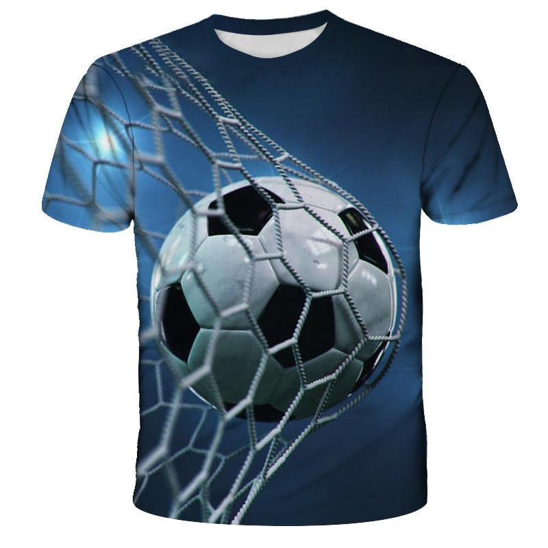 Summer Boys Girls Fashion 3D T-Shirt Men's Football Soccer Fire Funny Printed Tshirt Boys Girl Teen Kids Children Tops