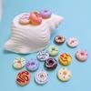 New Arrive 100Pcs/Bag 20*10MM Miniature Doll House Food Toys Mixed Colors Doughnut Flatback Cabochons for Scrapbooking DIY