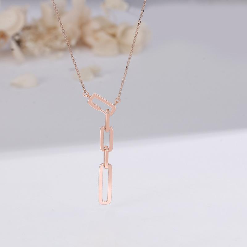 

Ожерелье из переплетенных ниш, простая геометрическая квадратная цепочка с бахромой, нишевый дизайн, украшение