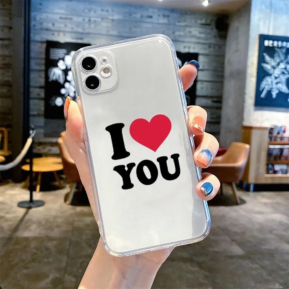 I Love My Boyfriend Girlfriend Couple Phone Case for iPhone 16 11 12 13 14 15 Pro Max Mini 7 8 Plus Paired Customized Soft Cover