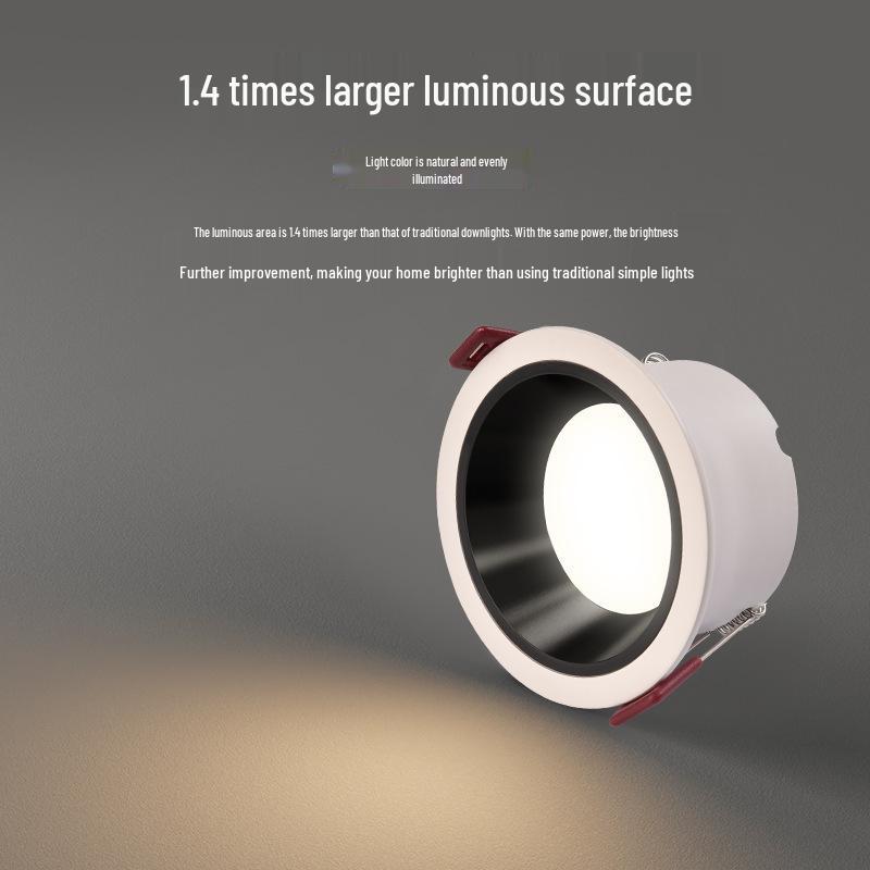 High CRI LED Cylinder Recessed Ceiling Light, Anti-glare, Ideal for Hallways, Corridors, Living Rooms, and Background Walls