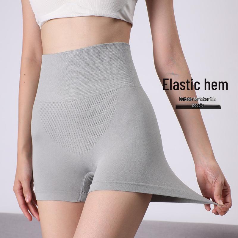 High-Waist Honeycomb Tummy-Lifting Seamless Boxer Shorts for Women