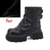 Fashion 2025 New Women's Trouser Boots Thick-soled Square-toe Women Ankle Boots Large-Size Vintage Fashion Motorcycle Boots Female