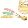 Feather Spoons Stainless Steel Tea Spoons Creative Coffee Spoon for Ice Cream Dessert Scoop Tableware Decoration Cutlery Gifts