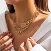 Salircon Boheemse Meervoudige Metalen Ketting Sleutelbeen Ketting Trend Exquise Strass Choker Klassieke Casual Sieraden voor Vrouwen