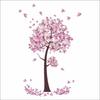 Pink Butterfly Flower Tree Wall Stickers Decals Girls Women Flower Mural Vinyl Wallpaper Home Wall Stickers for Kids Rooms