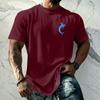 Men's Vintage Texture Printed Short Sleeve T Shirt Loose Fit Casual Summer Daily Wear Top Lightweight Breathable Fabric
