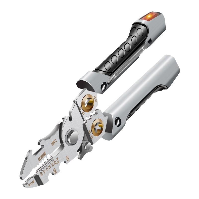 

Складной стриппер для проводов с клещами для измерения электричества для резки, зачистки проводов и кабелей, для электрика