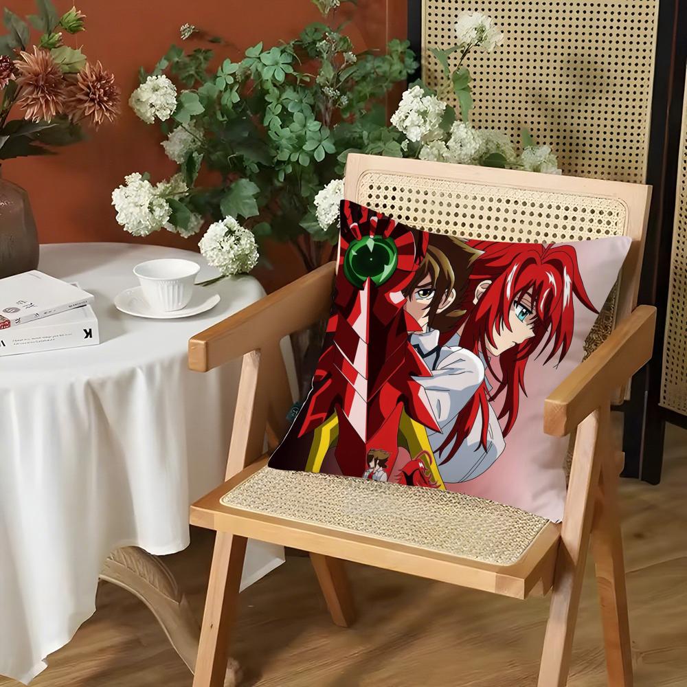 

HHigh School DxD Cushion Cover Silky Short Plush Invisible Zipper Dustproof Sofa Pillow Case for Home Decor 30x30cm