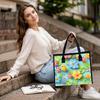 Cute Floral Chick Print Tote Bag Casual Lightweight Durable Shopping Handbag for Daily Outings