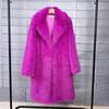 Women's Faux Fur Medium-Length Suit Collar Winter Overcoat