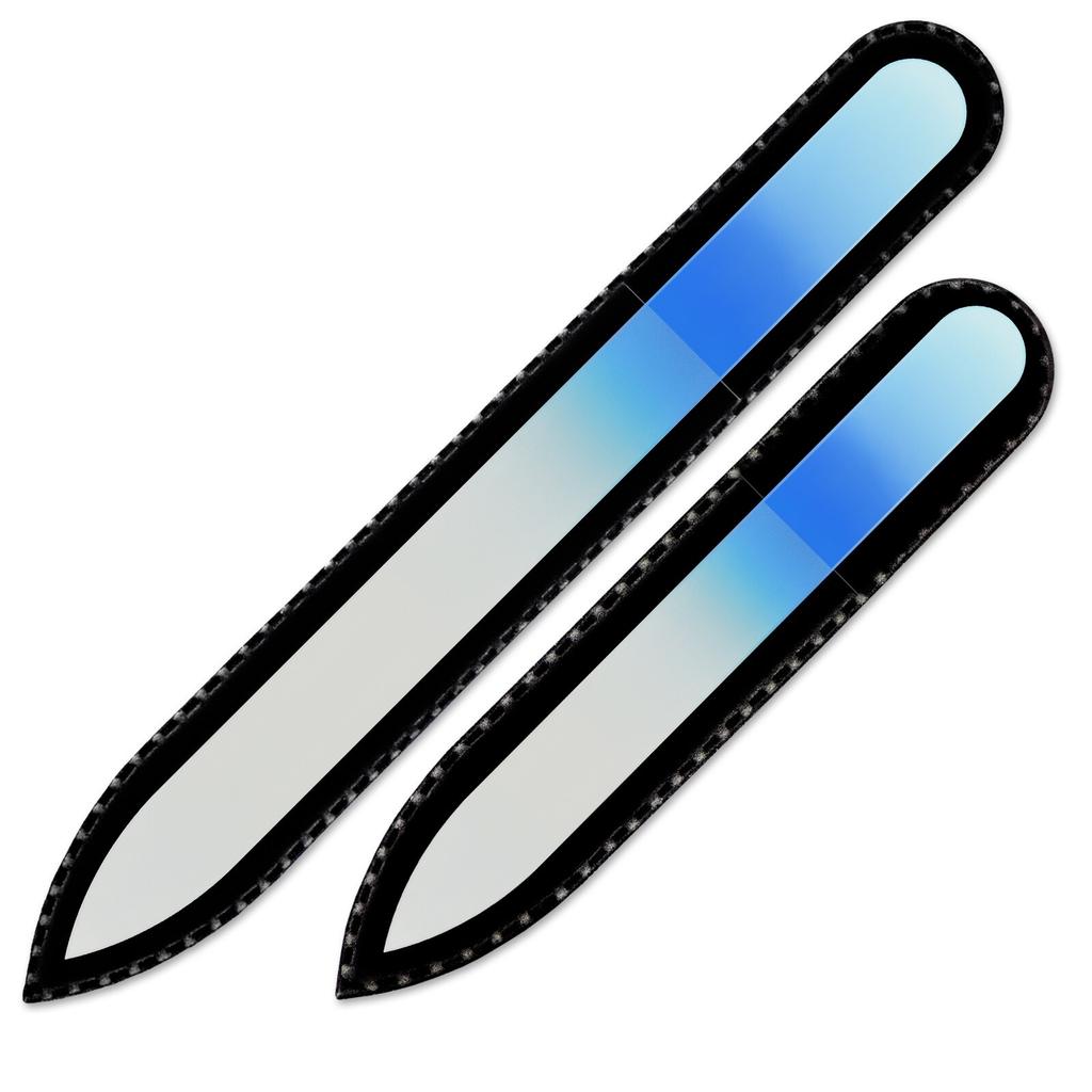 Set mit 2 Regenbogen-Kristall-Nagelfeilen, handgefertigt aus tschechischem gehärtetem Glas R-MS