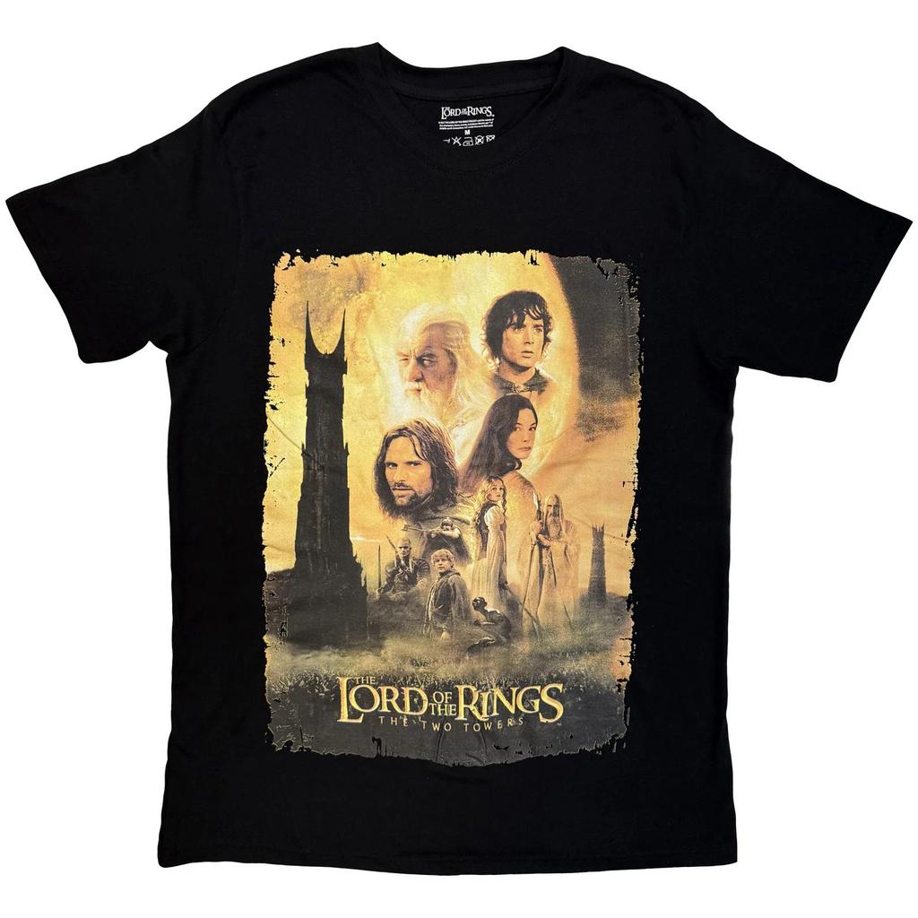 Lord Of The Rings TShirt The Two Towers Poster Uni Black OFFICIAL NEW
