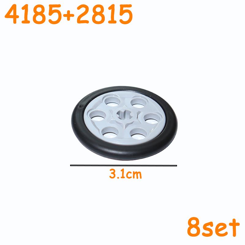 

Non-Toxic Full-Size Tire Wheel Cross Hole Set Car Truck Wheels Hub Technical Bricks Moc Motorcycle Tyre & Rim Construction Building Blocks