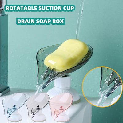 Cutie de săpun cu ventuză rotativă, fără cuie, raft cutie de depozitare săpun de toaletă