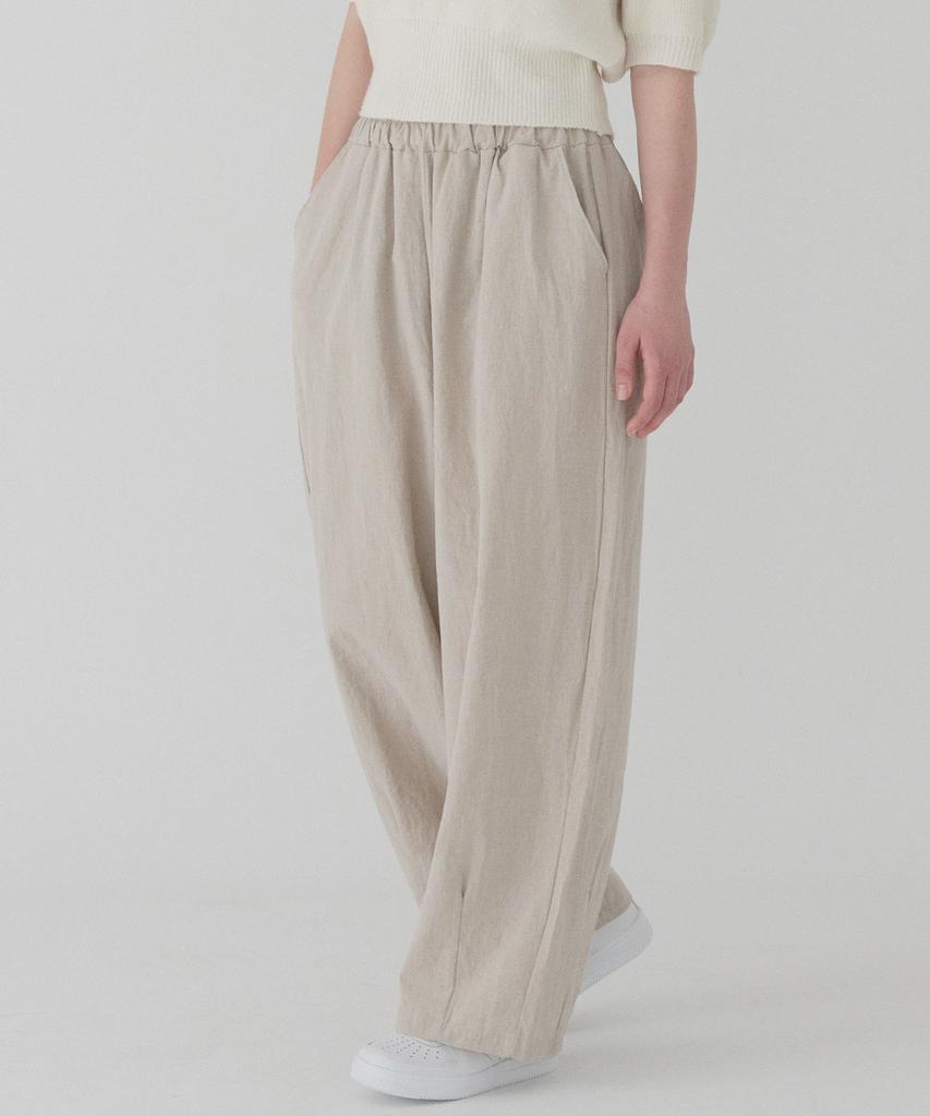 PIANER Comfortable Linen Balloon Pants (Beige)