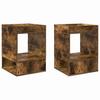 Side Table 2 Pcs Smoked Oak 40 X 40 X 56 Cm