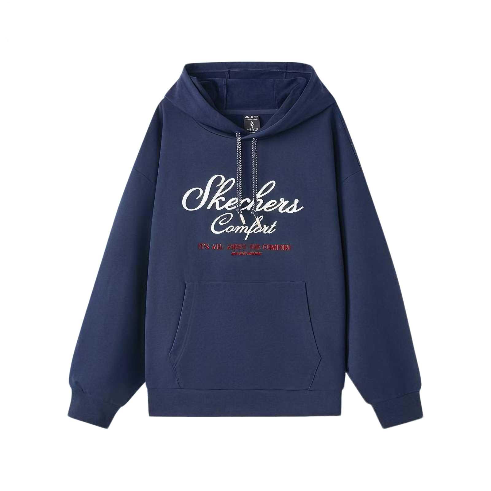 Skechers Soft Skin-Friendly Breathable Hoodie Unisex hoodies Navy-Blue L126U020-002Z S