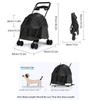 Dog Stroller Foldable Pet Stroller 4 Wheels Dog & Cat Pet Trolley Carrier Steel Frame Compact Pet Push Cart City Walks