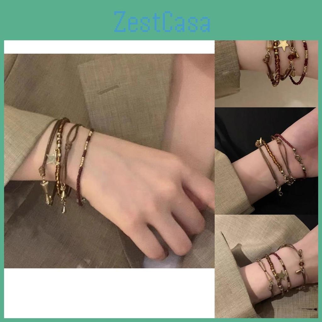 Chic Luxury Vintage Womens Beaded Bracelet With Crystal And Elements Star