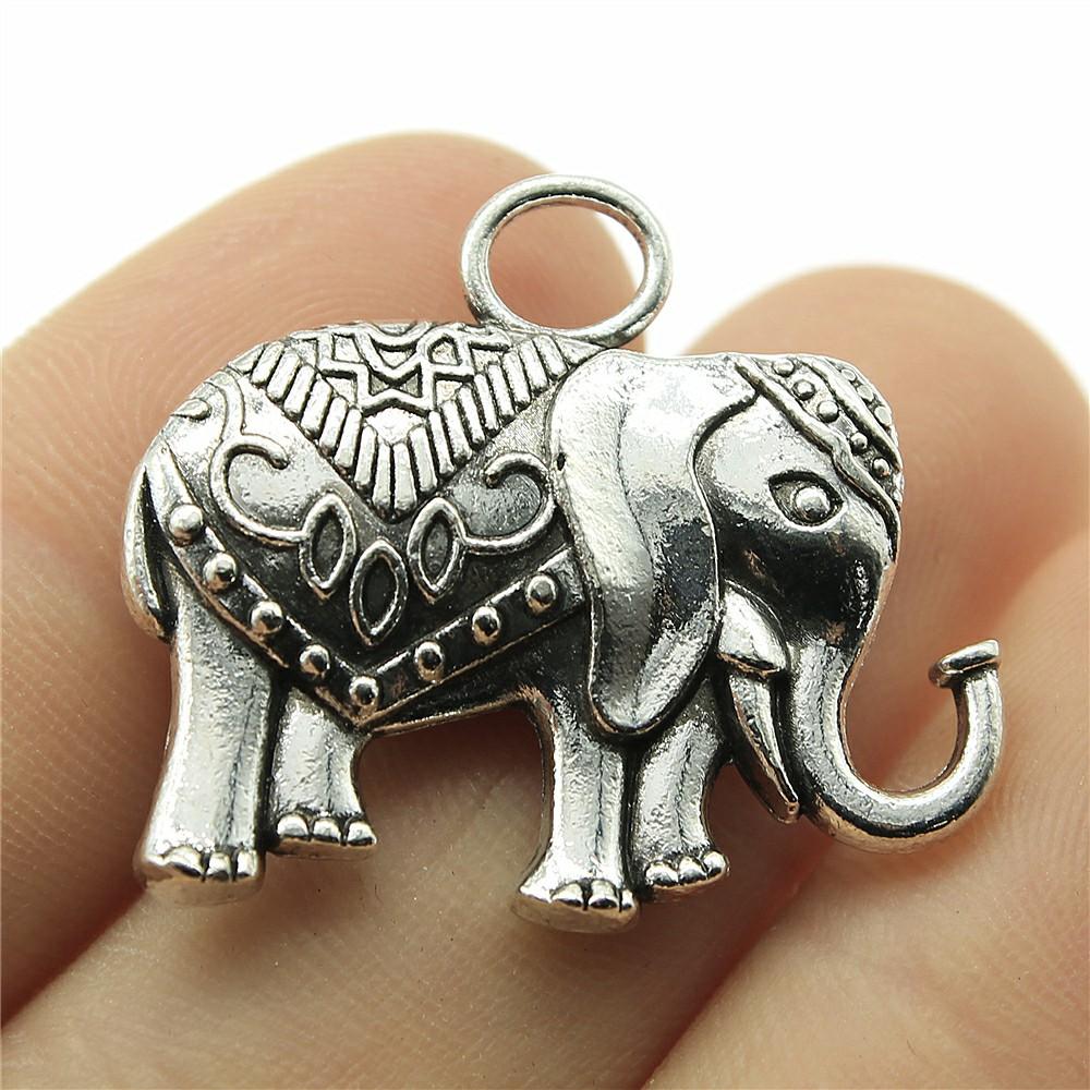 2pcs Charms Big Elephant For Jewelry Making DIY Jewelry Accessories Antique Silver Color Big Elephant Pendant Charms