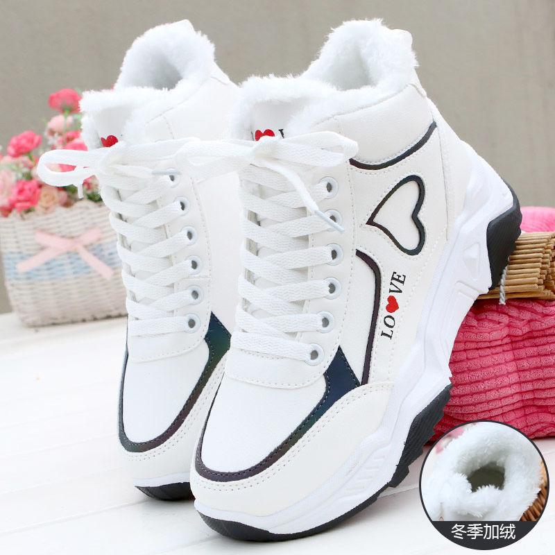 Buty Damskie 2025 Nowe Popularne Bawełniane Buty Polarowe Ocieplane Krótkie Botki Wszechstronne Studenckie Zimowe Wysokie Sportowe Casualowe Buty