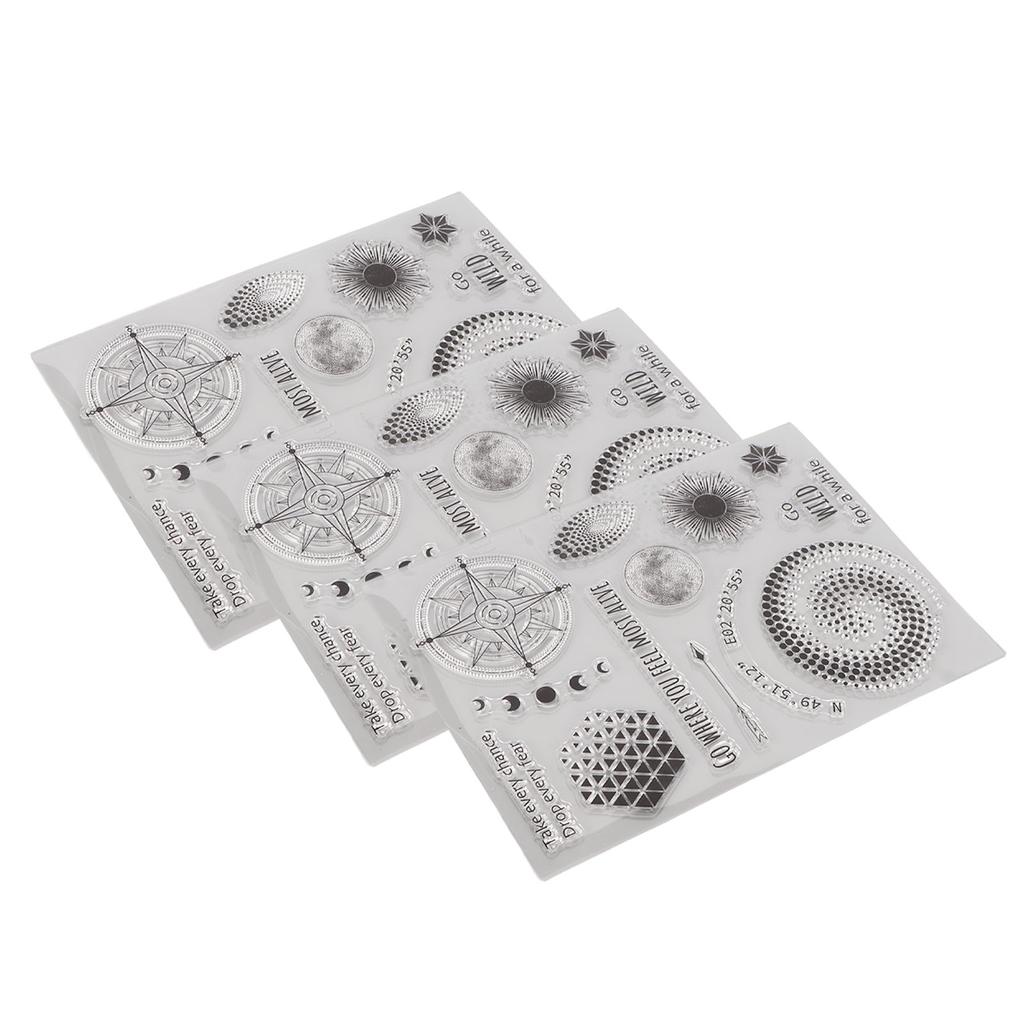 3pcs Clear Stamp Reusable  Scrapbook Handbook Album Decorative Transparent Stamp Paper Crafts Han