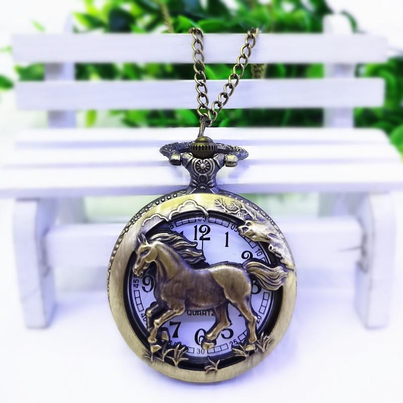 

Ретро полые настенные часы со знаком зодиака, мужские цифровые кварцевые часы для пожилых людей, бронзовые карманные часы со знаком зодиака